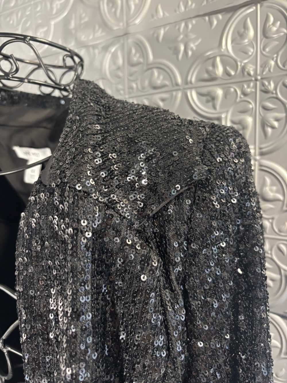 Nine West plus size sequin blazer jacket whimsical mob wife maximalism witchy - Picture 4 of 7